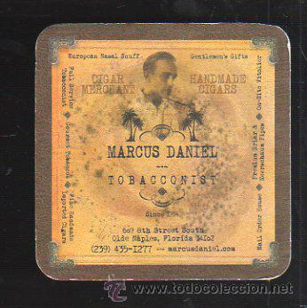 Coleccionismo: POSAVASOS DE TABACO MARCUS DANIEL. MIAMI, FLORIDA. - Foto 1