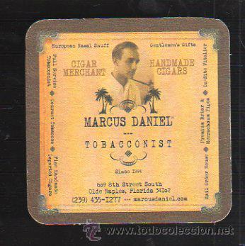 Coleccionismo: POSAVASOS DE TABACO MARCUS DANIEL. MIAMI, FLORIDA. - Foto 1