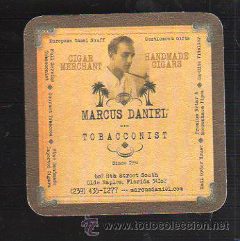 Coleccionismo: POSAVASOS DE TABACO MARCUS DANIEL. MIAMI, FLORIDA. - Foto 1