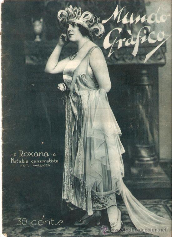 Coleccionismo: RECORTE PRENSA A&Ntilde;OS 20 ROXANA CANZONETISTA ARTISTA ACTRIZ TEATRO FOTOGRAFIA WALKEN