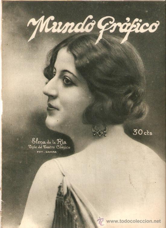 Coleccionismo: RECORTE PRENSA A&Ntilde;OS 20 ELENA DE LA RIA TIPLE TEATRO COMICO ARTISTA FOTOGRAFIA GARPA