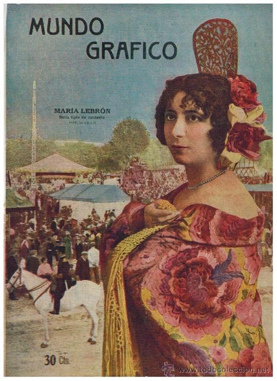 Colecionismo: RECORTE PRENSA A&Ntilde;OS 20 MARIA LEBRON TIPLE ZARZUELA ARTISTA TEATRO FOTOGRAFIA NOVILLO