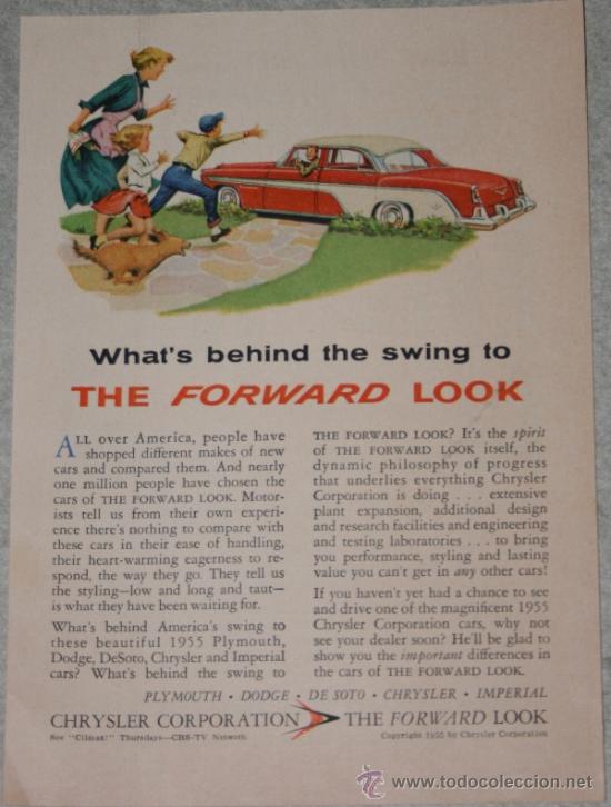 Coleccionismo: Anuncio americano de coche Chrysler corporation, 1955