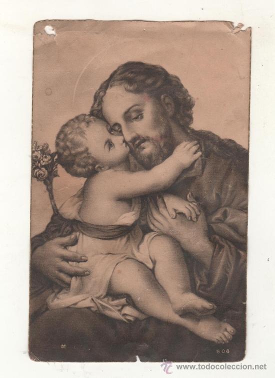 Coleccionismo: ANTIGUA ESTAMPA DE SAN JOS&Eacute; Y EL NI&Ntilde;O JES&Uacute;S