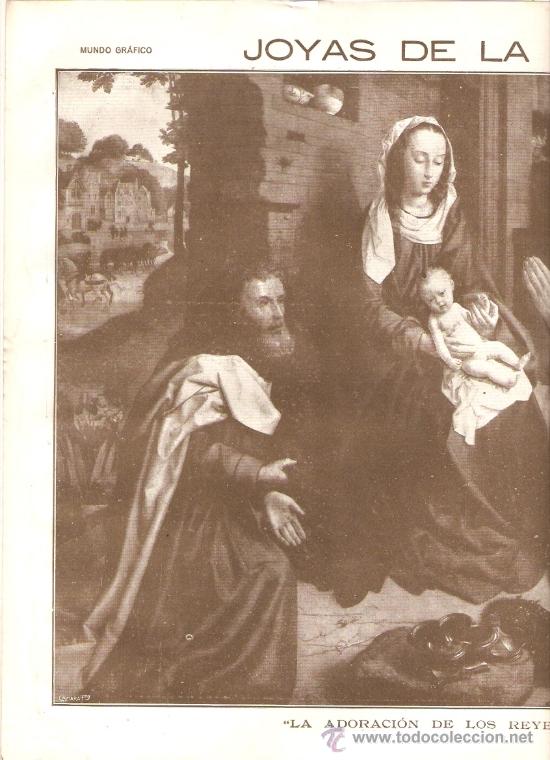 Coleccionismo: A&Ntilde;O 192? ARTE RELIGIOSO PINTURA RELIGIOSA VAN DER GOES ADORACION DE LOS REYES LAMINA REPRODUCCION