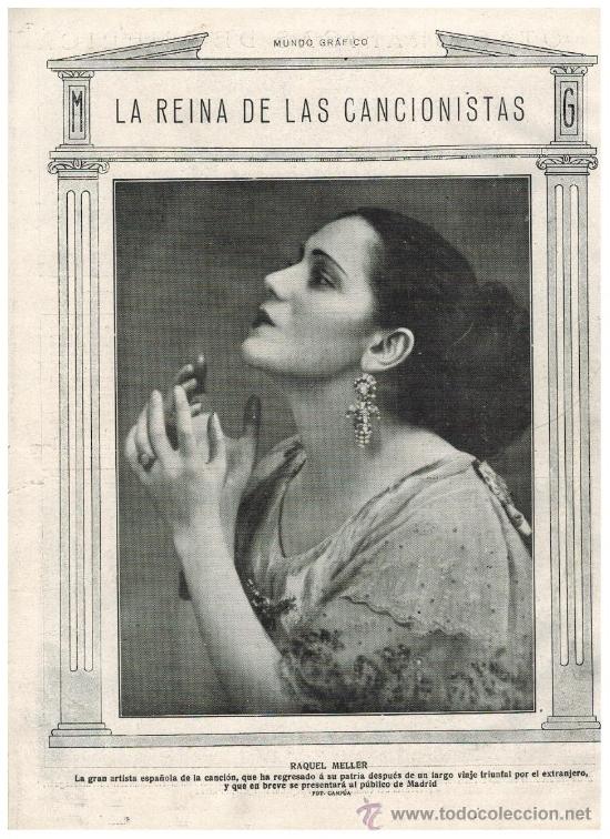 Collezionismo: A&Ntilde;O 1921 RAQUEL MELLER ARTISTA CANTANTE CANCIONISTA ARTE CANCION ESPA&Ntilde;OLA MUSICA