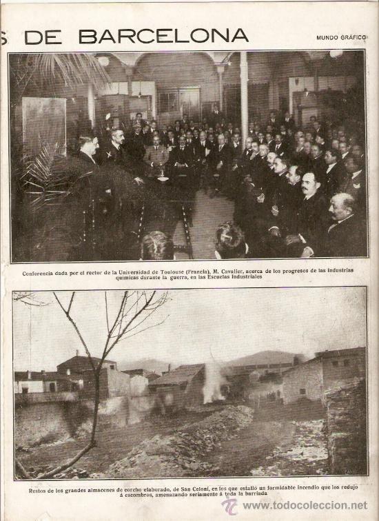 Coleccionismo: A&Ntilde;O 19?? SANT CELONI INCENDIO GRANDES ALMACENES CORCHO ELABORADO SURO