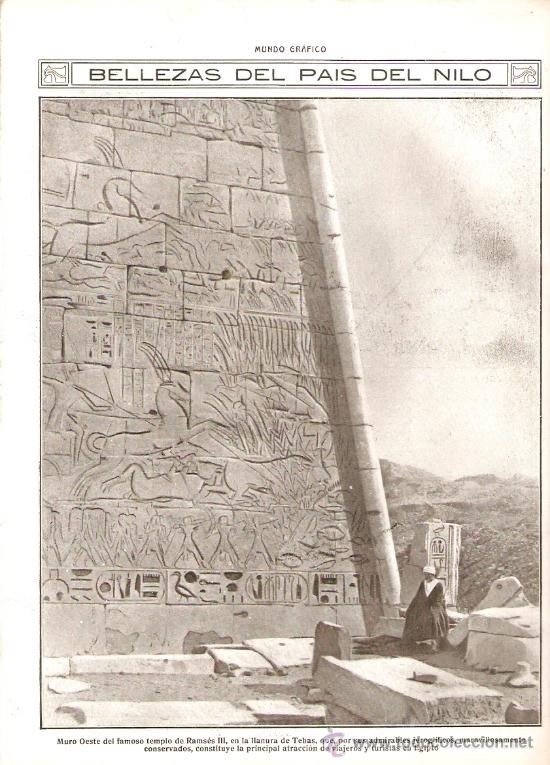 Coleccionismo: A&Ntilde;O 19?? EGIPTO JEROGLIFICO MURO OESTE TEMPLO RAMSES III TEBAS