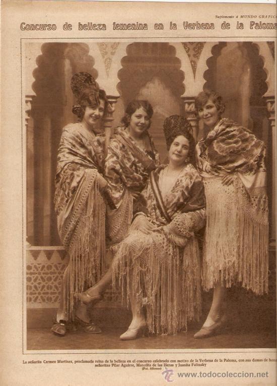 Collecting paper: A&Ntilde;O 19?? CONCURSO BELLEZA VERBENA DE LA PALOMA CARMEN MARTINEZ PILAR AGUIRRE MANOLITA DE LAS HERAS