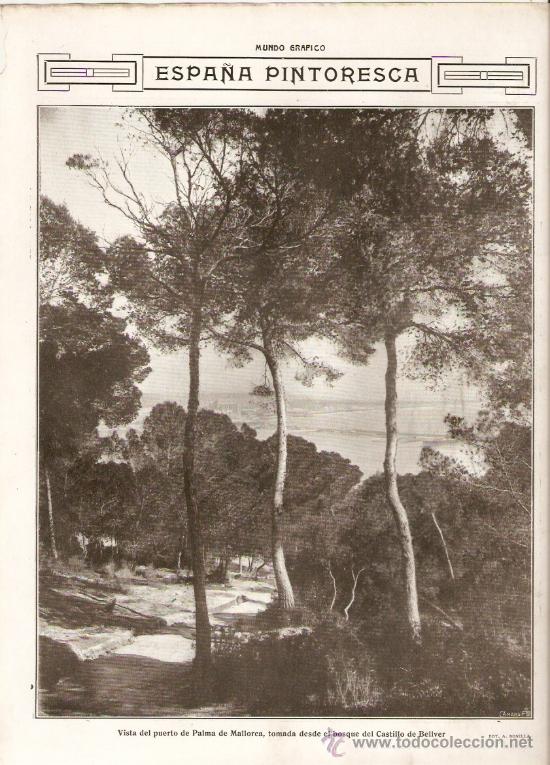 Coleccionismo: A&Ntilde;O 19?? VISTA DEL PUERTO DE MALLORCA CASTILLO DE BELLVER LA TUNICA AMARILLA TEATRO BENAVENTE