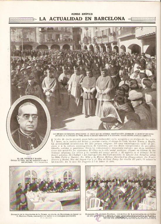 Coleccionismo: A&Ntilde;O 19?? MUERTE OBISPO DE VIC TORRAS Y BAGES PARIS ENTIERRO VICTIMAS DE LOS ZEPPELINES BOMBAS