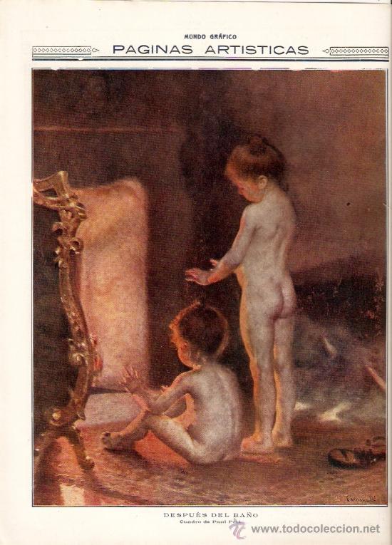 Coleccionismo: A&Ntilde;O 19?? CUADRO PAUL PEEL PINTURA PINTOR DESPUES DEL BA&Ntilde;O LAMINA ARTE
