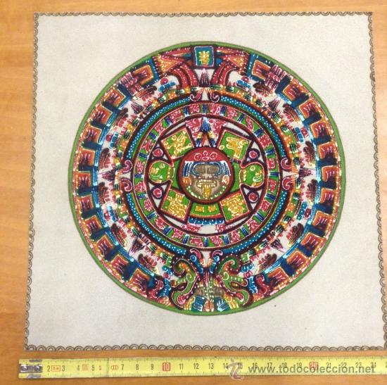 Colecionismo: Calendario azteca en tela para centro de mesa - car80
