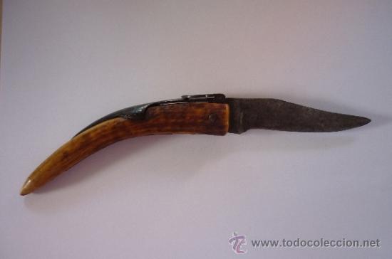 Coleccionismo: ANTIGUA NAVAJA ARTESANAL CON MANGO DE ASTA - Foto 4