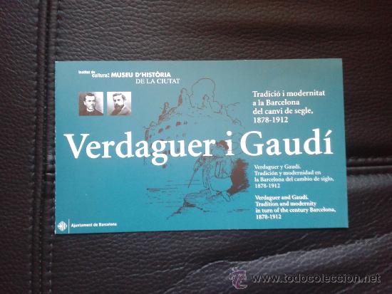 Coleccionismo: Tr&iacute;ptico informativo exposici&oacute;n Verdaguer y Gaud&iacute; acto a&ntilde;o Gaud&iacute; Verdaguer 2002 Barcelona