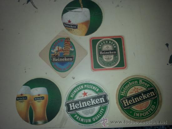 Coleccionismo: LOTE DE 6 POSAVASOS DE CERVEZA ,HEINEKEN