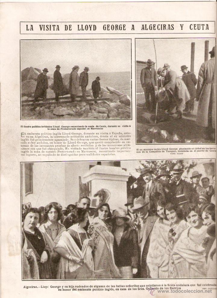Collecting paper: A&Ntilde;O 1923 RECORTE PRENSA VISITA LLOYD GEORGE ALGECIRAS CEUTA GALLARDO DE LOS BARRIOS