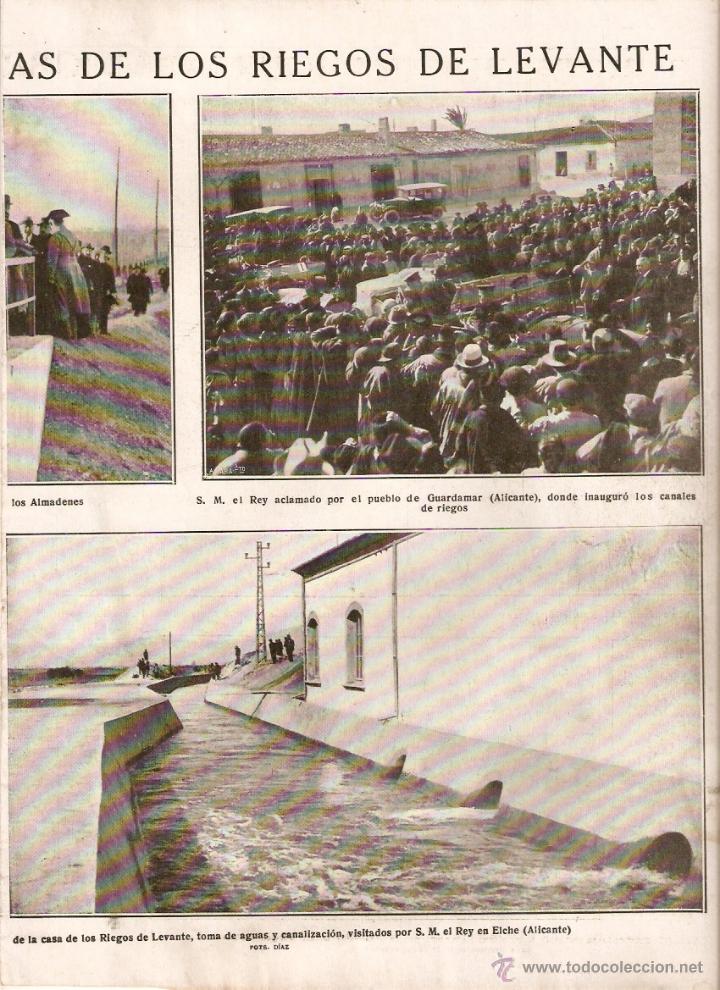 Colecionismo: A&Ntilde;O 1923 RECORTE PRENSA INAUGURACION OBRAS RIEGOS CANALES LEVANTE GUARDAMAR ALICANTE ELCHE