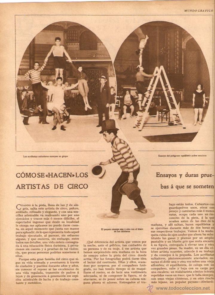 Collecting paper: A&Ntilde;O 1928 RECORTE PRENSA CIRCO ENSAYOS ESCUELA ARTISTAS DE CIRCO