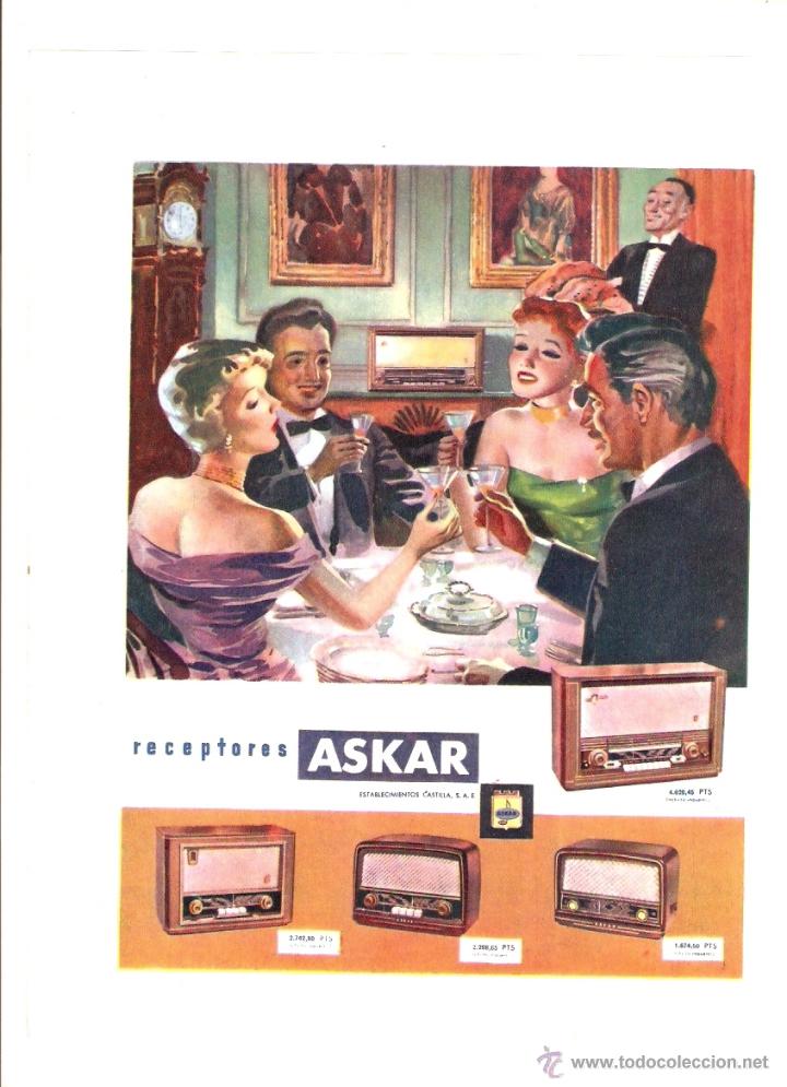 Collecting paper: A&Ntilde;O 1957 RECORTE PUBLICIDAD RECEPTORES ASKAR RADIO