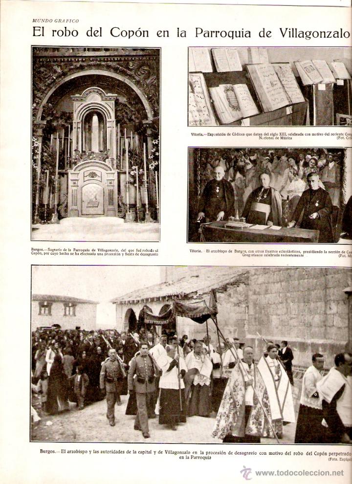 Collecting paper: A&Ntilde;O 1928 RECORTE PRENSA BURGOS PARROQUIA DE VILLAGONZALO ROBO DEL COPON