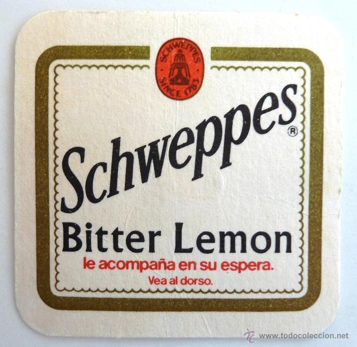 Coleccionismo: POSAVASOS SCHWEPPES BITTER LEMON - Foto 1