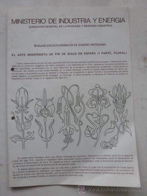 Coleccionismo: Ministerio de Industria y Energia. Dise&ntilde;o artesano. El arte modernista de fin de siglo en Espa&ntilde;a