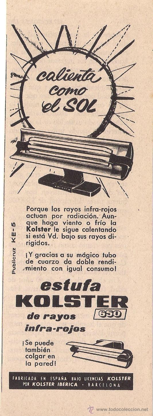 Coleccionismo: Anuncio estufa Kolster, 1960 - Foto 1