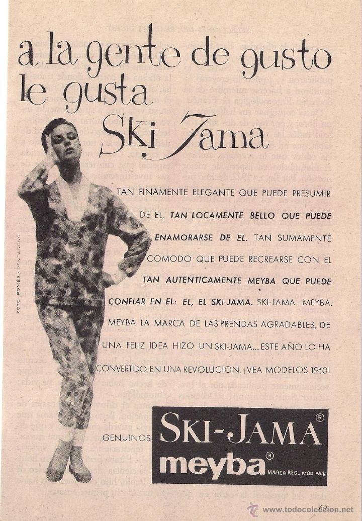 Coleccionismo: Anuncio de pijama Ski-Jama de Meyba, 1960