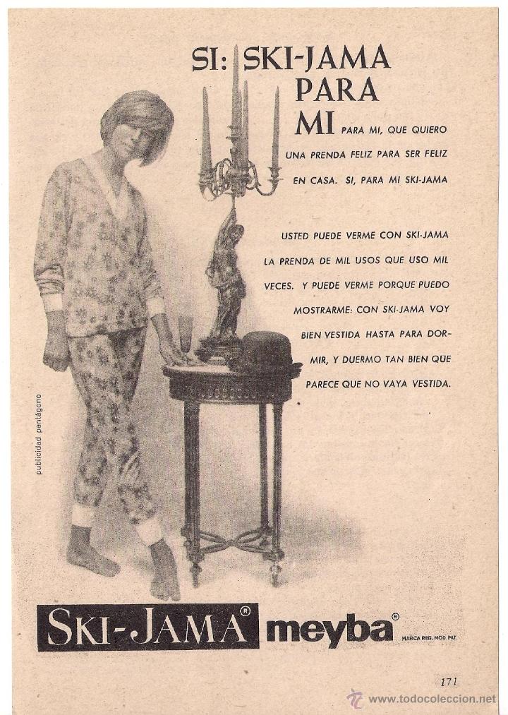 Coleccionismo: Anuncio de pijama Ski-Jama de Meyba, 1960
