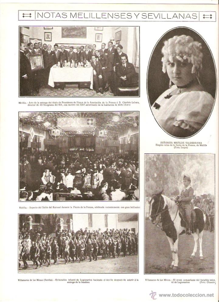 Coleccionismo: A&Ntilde;O 1927 RECORTE PRENSA SEVILLA VILLANUEVA DE LAS MINAS BATALLON INFANTIL LEGIONARIOS LEGION