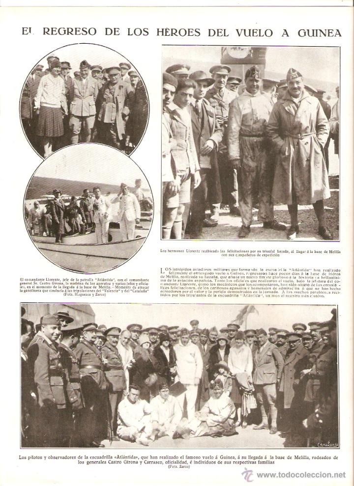 Colecionismo: A&Ntilde;O 1927 RECORTE PRENSA AVIACION ESCUADRILLA ATLANTIDA VUELO A GUINEA LLORENTE