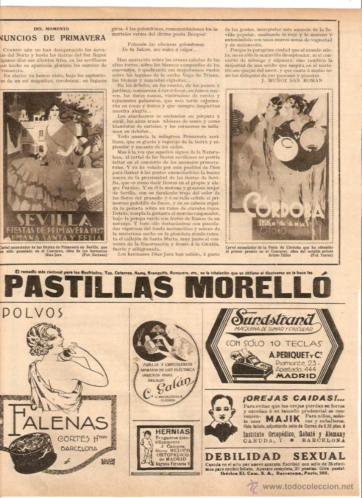 Collectionnisme: A&Ntilde;O 1927 RECORTE PRENSA CARTEL ANUNCIADOR FIESTAS SEVILLA CORDOBA