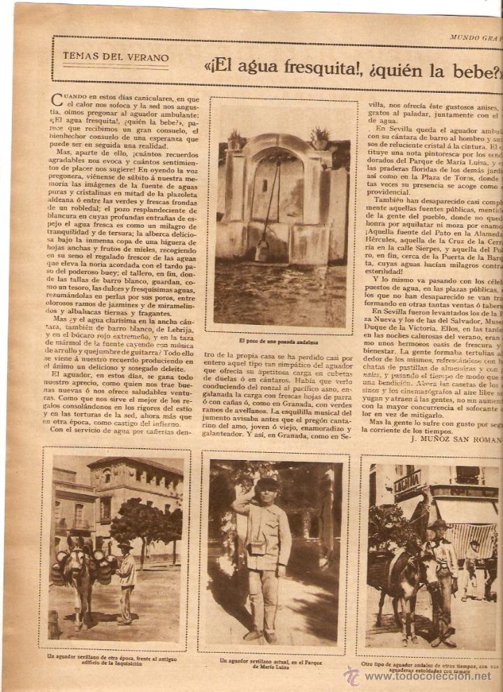 Coleccionismo: A&Ntilde;O 1928 RETAL PRENSA TIPOS PERSONAJES TIPICOS AGUADOR SEVILLANO SEVILLA MADRID FOTOS ANTIGUAS PLAZA