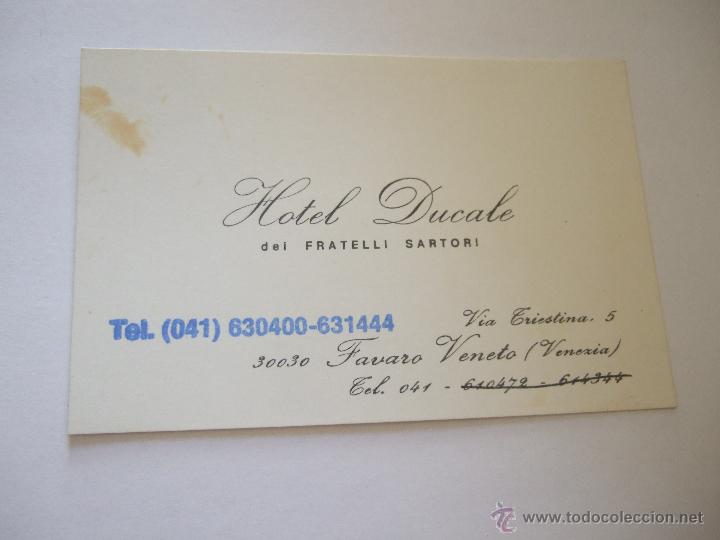 Coleccionismo: TARJETA VISITA - HOTEL DUCALE - VENEZIA