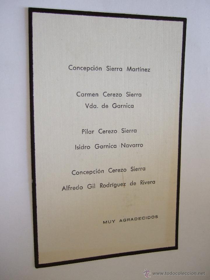 Coleccionismo: TARJETA AGRADECIMIENTO - DUELO - 15X9