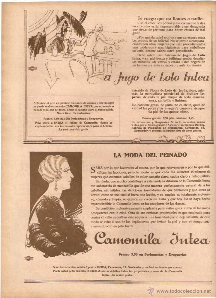Colecionismo: A&Ntilde;O 1928 RECORTE PUBLICIDAD CAMOMILA INTEA FLOR DE LOTO INTEA PERFUMERIA DROGUERIA