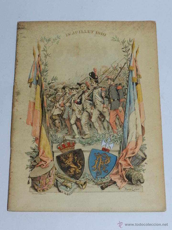 Coleccionismo: ANTIGUO MENU DEJEUNER  DU 14 JUILLET 1910 PRESIDENCE DE LA REPUBLIQUE FRANCAISE, GRABADOR DEVAMBEZ,