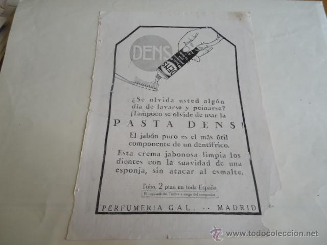 Collecting paper: 1926 - hoja - pasta de dientes blancos, pasta dens, madrid