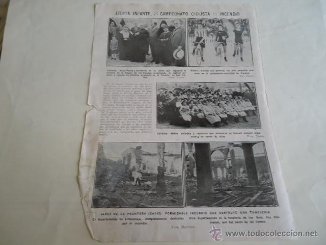 Collecting paper: 1926 - hoja - fiesta infantil, campeonato ciclista, incendio, cordoba, jerez de la frontera incendio