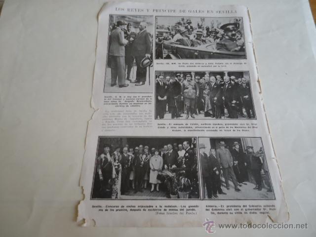 Coleccionismo: 1926 - hoja - los reyes y principes de gales en sevilla,