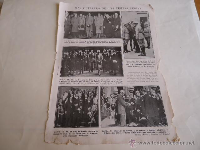 Coleccionismo: 1926 - hoja actualidad - visita a regias - san sebastian, madrid, sevilla soberano de suecia