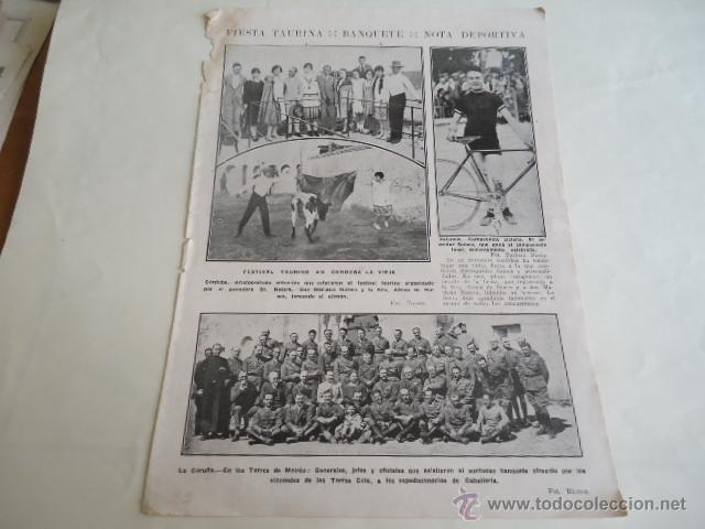 Collecting paper: 1926 - hoja  - fiesta taurina - toros - nota deportiva, valencia, cordoba , la coru&ntilde;a militares