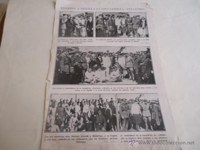 Collecting paper: 1926 - hoja - militar - regresa a melilla la escuadrilla atlantida -