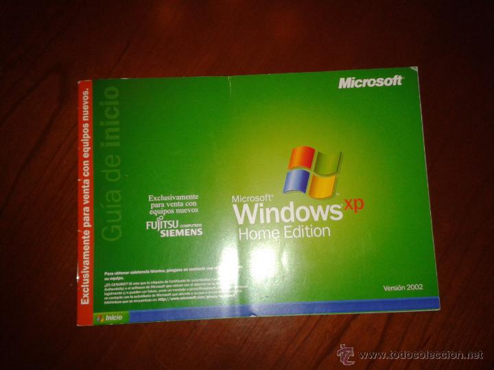 Collectionnisme: Gu&iacute;a de inicio Windows XP Home Edition Microsoft sistema operativo solo para PC Fujitsu Siemens 20 p