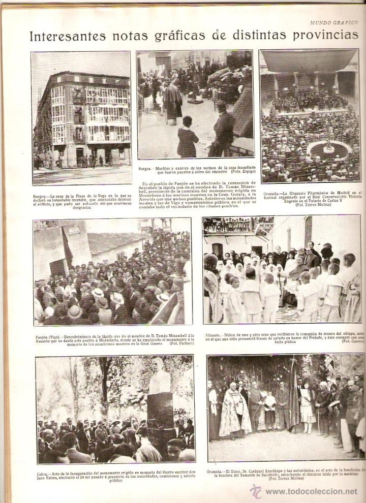 Colecionismo: A&Ntilde;O1928 RETAL PRENSA PANJON PANXON VIGO CABRA VALERA GRANADA FILARMONICA DE MADRID ALICANTE COMUNION