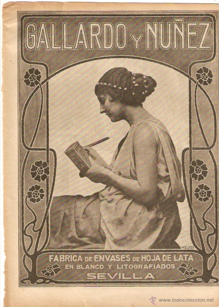 Sammelleidenschaft Papier: A&Ntilde;O 1919 RECORTE PUBLICIDAD SEVILLA GALLARDO Y NU&Ntilde;EZ ENVASES ACEITE MIGUEL G LONGORIA
