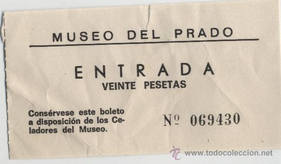 Coleccionismo: Entrada Museo del Prado ( 20 pesetas)