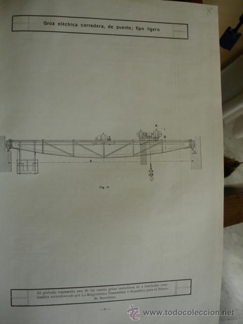 Coleccionismo: GRUA ELECTRICA PUENTE EN PUERTO DE BARCELONA A&Ntilde;OS 30.LAMINA TAMA&Ntilde;O FOLIO