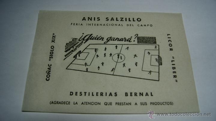 Coleccionismo: Unico juego de papel Anis Salzillo &iquest;Qui&eacute;n ganar&aacute;? - Toque con el cigarrillo en balon.....